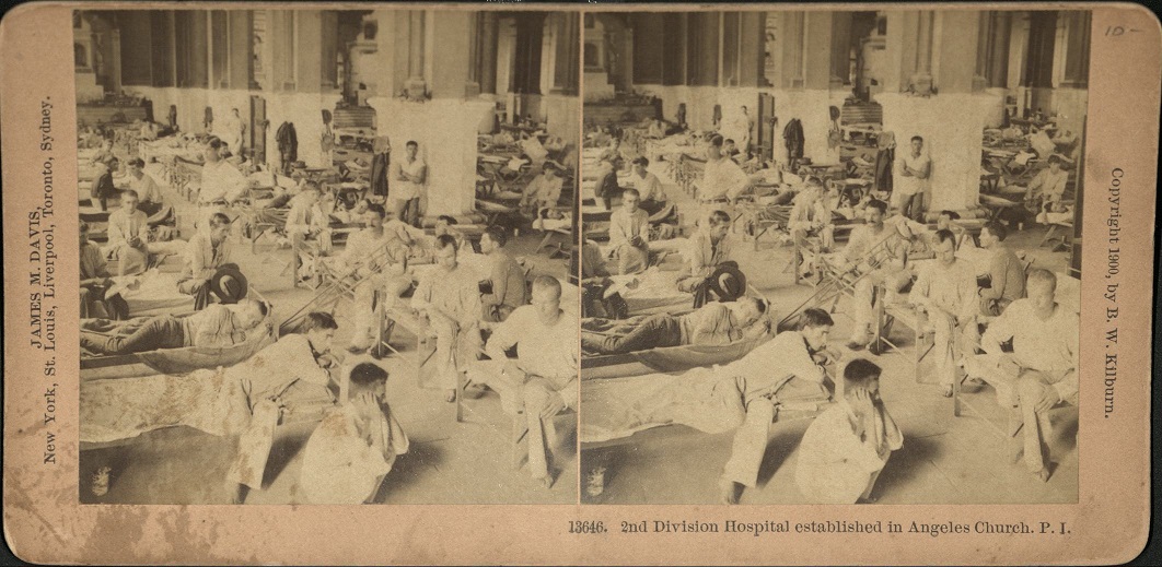 2nd Division Hospital established in Angeles Church, P. I.
